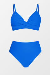 Wrap Bralette & Spliced High Waist Bikini Set