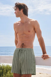 Boardwalk Bound Striped Board Shorts